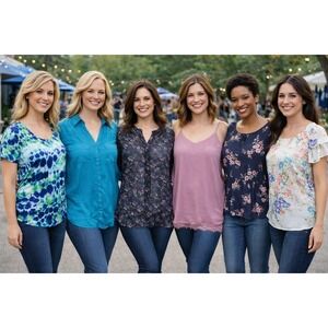 6 Career Style Blouses Women's size MEDIUM